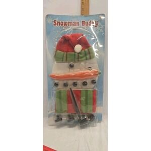 Build a Snowman Kit, 9pc, Felt Hat, Scarf, Eyes, Carrot Nose, Pipe, Buttons, NEW